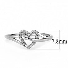 Load image into Gallery viewer, Womens Ring Arrowed Heart Stainless Steel Ring with AAA Grade CZ in Clear - Jewelry Store by Erik Rayo
