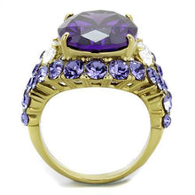 Load image into Gallery viewer, Womens Ring Big Purple Stainless Steel Ring with AAA Grade CZ in Amethyst - Jewelry Store by Erik Rayo
