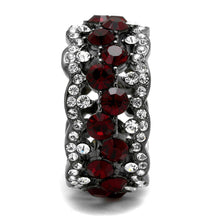 Load image into Gallery viewer, Womens Ring Black Red Stainless Steel Ring with Top Grade Crystal in Siam - Jewelry Store by Erik Rayo

