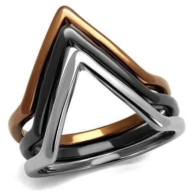 Womens Ring Brown Silver Black Tri Color Anillo Para Mujer y Ninos Kids 316L Stainless Steel Ring with No Stone - Jewelry Store by Erik Rayo