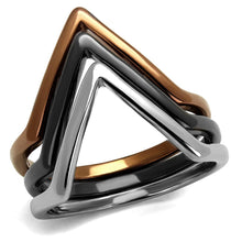 Load image into Gallery viewer, Womens Ring Brown Silver Black Tri Color Anillo Para Mujer y Ninos Kids Stainless Steel Ring with No Stone - ErikRayo.com
