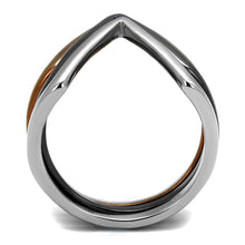 Load image into Gallery viewer, Womens Ring Brown Silver Black Tri Color Anillo Para Mujer y Ninos Kids Stainless Steel Ring with No Stone - ErikRayo.com
