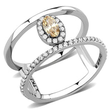 Load image into Gallery viewer, Womens Ring Champagne Color Stainless Steel Ring with AAA Grade CZ - ErikRayo.com
