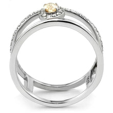 Load image into Gallery viewer, Womens Ring Champagne Color Stainless Steel Ring with AAA Grade CZ - ErikRayo.com
