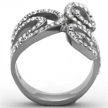 Load image into Gallery viewer, Womens Ring Clear Cz Stainless Steel Engagement Wide Band Swirl Party Cocktail Ring - Jewelry Store by Erik Rayo
