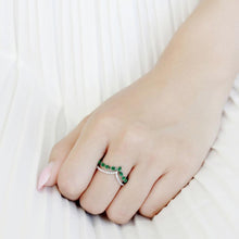 Load image into Gallery viewer, Womens Ring Emerald Green Mountain Peak Stainless Steel Ring - Jewelry Store by Erik Rayo
