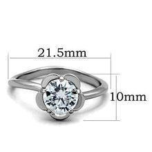 Load image into Gallery viewer, Womens Ring Flower Stainless Steel Ring with AAA Grade CZ in Clear - Jewelry Store by Erik Rayo
