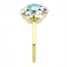 Load image into Gallery viewer, Womens Ring Flower Style Sea Blue Stainless Steel - Jewelry Store by Erik Rayo
