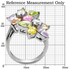 Load image into Gallery viewer, Womens Ring Flowers Multi Color Tear Drop Round Cuts Stainless Steel, AAA CZ - Jewelry Store by Erik Rayo
