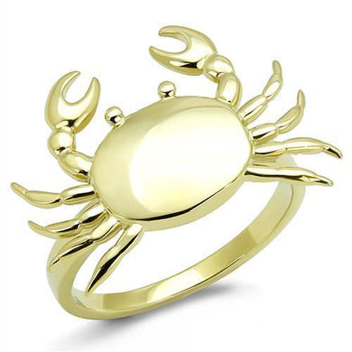 Womens Ring Gold Crab Stainless Steel Ring with No Stone - Jewelry Store by Erik Rayo
