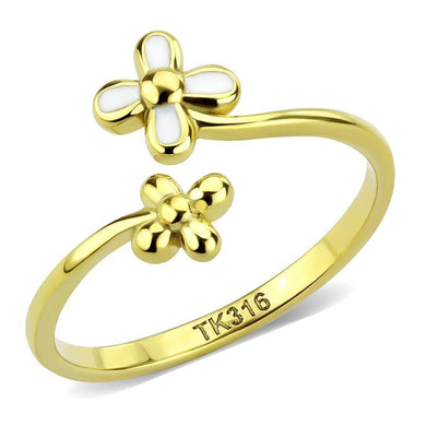 Womens Ring Gold Flowers Stainless Steel Ring with No Stone - Jewelry Store by Erik Rayo