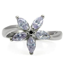 Load image into Gallery viewer, Womens Ring Light Amethyst Stainless Steel Ring with AAA Grade CZ - ErikRayo.com
