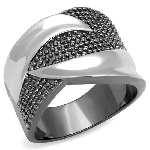 Womens Ring Light Black Silver Anillo Para Mujer Stainless Steel Ring with No Stone - Jewelry Store by Erik Rayo