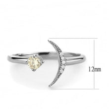 Load image into Gallery viewer, Womens Ring Moon North Star Champagne Color Stainless Steel Ring with AAA Grade CZ - ErikRayo.com

