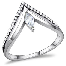 Load image into Gallery viewer, Womens Ring Mountain Peak Marquise Stainless Steel with AAA Grade CZ in Clear - Jewelry Store by Erik Rayo
