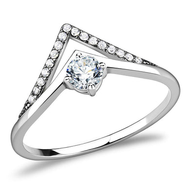 Womens Ring Mountain Top Stainless Steel Ring with AAA Grade CZ in Clear - Jewelry Store by Erik Rayo