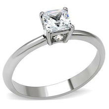 Load image into Gallery viewer, Womens Ring Princess Cut CZ Solitaire Stainless Steel Engagement Ring - ErikRayo.com
