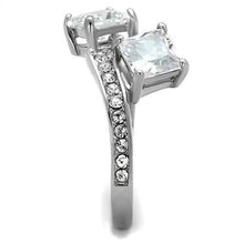 Load image into Gallery viewer, Womens Ring Princess Cut Stainless Steel Ring with AAA Grade CZ in Clear - ErikRayo.com
