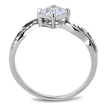 Load image into Gallery viewer, Womens Ring Princess Cut Stainless Steel Ring with AAA Grade CZ in Clear - Jewelry Store by Erik Rayo
