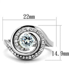 Load image into Gallery viewer, Womens Ring Round CZ Stainless Steel Swirl Engagement Ring Anillo Para Mujer - Jewelry Store by Erik Rayo
