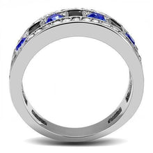 Load image into Gallery viewer, Womens Ring Sapphire Blue Stainless Steel Ring with Top Grade Crystal - Jewelry Store by Erik Rayo
