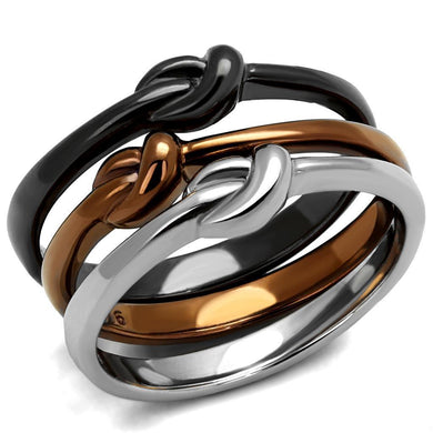 Womens Ring Silver Brown Black Eternal Knots Anillo Para Mujer y Ninos Kids 316L Stainless Steel Ring with No Stone - Jewelry Store by Erik Rayo