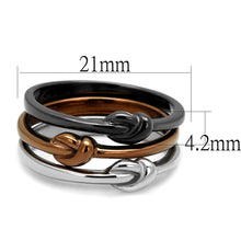 Load image into Gallery viewer, Womens Ring Silver Brown Black Eternal Knots Anillo Para Mujer y Ninos Kids Stainless Steel Ring with No Stone - ErikRayo.com
