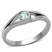 Load image into Gallery viewer, Womens Ring Solitaire Stainless Steel Ring with AAA Grade CZ in Clear - Jewelry Store by Erik Rayo
