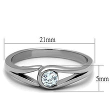 Load image into Gallery viewer, Womens Ring Solitaire Stainless Steel Ring with AAA Grade CZ in Clear - Jewelry Store by Erik Rayo
