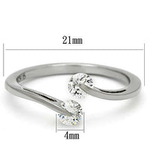 Load image into Gallery viewer, Womens Ring Stainless Steel 2 Two Round CZ Promise Engagement Silver Wedding Ring - Jewelry Store by Erik Rayo
