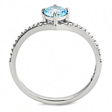 Load image into Gallery viewer, Womens Ring Stainless Steel Ring with AAA Grade CZ in Sea Blue - Jewelry Store by Erik Rayo
