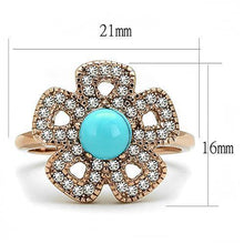 Load image into Gallery viewer, Womens Ring Synthetic Turquoise in Sea Blue Stainless Steel Ring - ErikRayo.com
