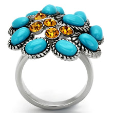 Load image into Gallery viewer, Womens Ring Synthetic Turquoises Stones Stainless Steel - Jewelry Store by Erik Rayo
