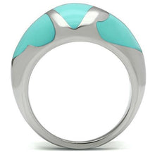 Load image into Gallery viewer, Womens Ring Turquoise Ring Stainless Steel Ring with Epoxy - Jewelry Store by Erik Rayo
