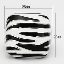 Load image into Gallery viewer, Womens Ring Zebra Stripes Black White Stainless Steel Ring with Epoxy in Multi Color - Jewelry Store by Erik Rayo
