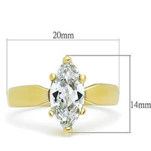 Load image into Gallery viewer, Womens Rings Gold Marquise Solitaire Stainless Steel Ring with AAA Grade CZ in Clear - Jewelry Store by Erik Rayo
