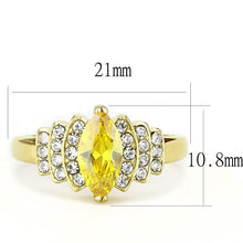Load image into Gallery viewer, Womens Rings Gold Marquise Stainless Steel Ring with AAA Grade CZ in Topaz - Jewelry Store by Erik Rayo
