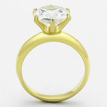 Load image into Gallery viewer, Womens Rings Gold Solitaire Stainless Steel Ring with AAA Grade CZ in Clear - ErikRayo.com
