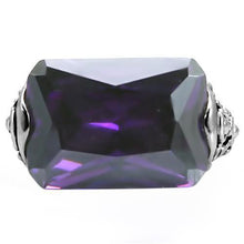 Load image into Gallery viewer, Womens Rings High polished (no plating) 316L Stainless Steel Ring with AAA Grade CZ in Amethyst TK015 - Jewelry Store by Erik Rayo

