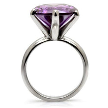 Load image into Gallery viewer, Womens Rings High polished (no plating) 316L Stainless Steel Ring with AAA Grade CZ in Amethyst TK045 - Jewelry Store by Erik Rayo
