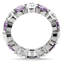 Load image into Gallery viewer, Womens Rings High polished (no plating) 316L Stainless Steel Ring with AAA Grade CZ in Amethyst TK109 - Jewelry Store by Erik Rayo
