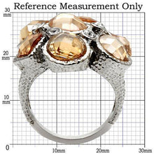 Load image into Gallery viewer, Womens Rings High polished (no plating) 316L Stainless Steel Ring with AAA Grade CZ in Champagne TK044 - Jewelry Store by Erik Rayo
