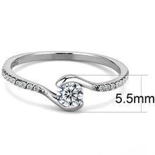 Load image into Gallery viewer, Womens Rings High polished (no plating) 316L Stainless Steel Ring with AAA Grade CZ in Clear DA007 - Jewelry Store by Erik Rayo
