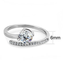 Load image into Gallery viewer, Womens Rings High polished (no plating) 316L Stainless Steel Ring with AAA Grade CZ in Clear DA039 - Jewelry Store by Erik Rayo
