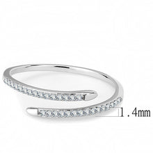 Load image into Gallery viewer, Womens Rings High polished (no plating) 316L Stainless Steel Ring with AAA Grade CZ in Clear DA044 - Jewelry Store by Erik Rayo
