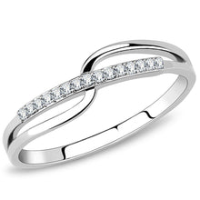 Load image into Gallery viewer, Womens Rings High polished (no plating) 316L Stainless Steel Ring with AAA Grade CZ in Clear DA045 - Jewelry Store by Erik Rayo
