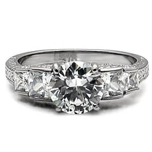 Load image into Gallery viewer, Womens Rings High polished (no plating) 316L Stainless Steel Ring with AAA Grade CZ in Clear TK057 - Jewelry Store by Erik Rayo
