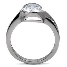 Load image into Gallery viewer, Womens Rings High polished (no plating) 316L Stainless Steel Ring with AAA Grade CZ in Clear TK064 - Jewelry Store by Erik Rayo
