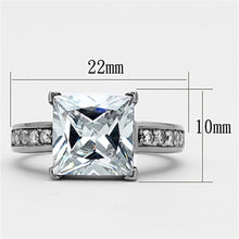 Load image into Gallery viewer, Womens Rings High polished (no plating) 316L Stainless Steel Ring with AAA Grade CZ in Clear TK1081 - Jewelry Store by Erik Rayo
