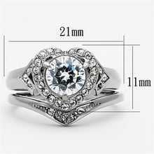 Load image into Gallery viewer, Womens Rings High polished (no plating) 316L Stainless Steel Ring with AAA Grade CZ in Clear TK1087 - Jewelry Store by Erik Rayo
